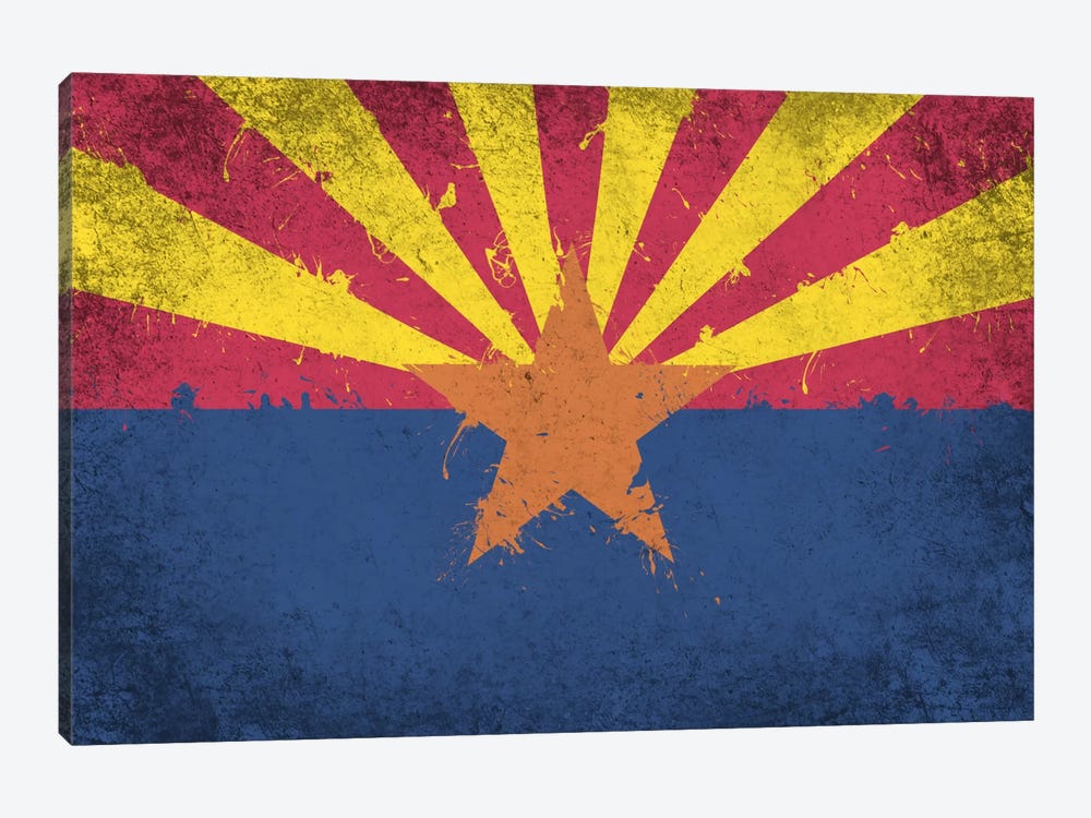 Arizona Fresh Paint State Flag by 5by5collective 1-piece Canvas Print