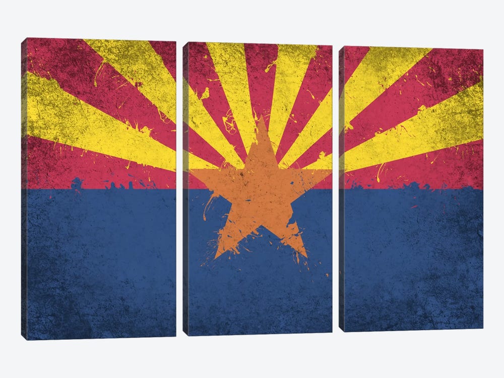 Arizona Fresh Paint State Flag by 5by5collective 3-piece Art Print