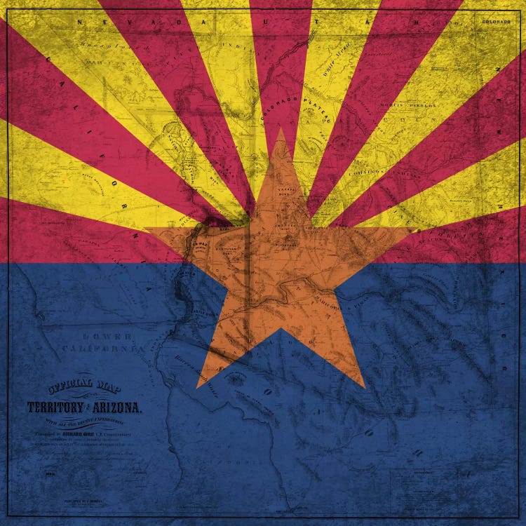 Arizona (Vintage Map) by iCanvas wall art