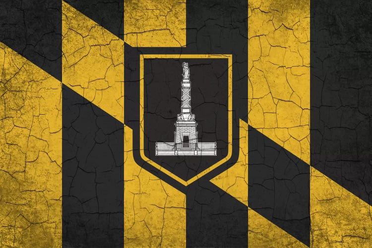 Baltimore, Maryland Cracked Paint City Flag