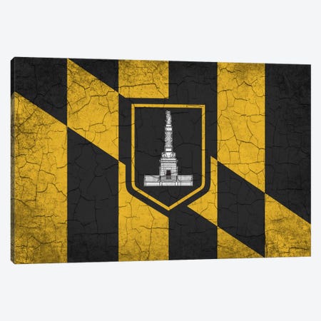 Baltimore, Maryland Cracked Paint City Flag Canvas Print #FLG557} by iCanvas Art Print