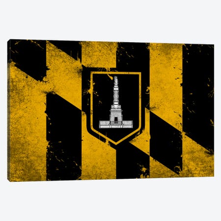 Baltimore, Maryland Fresh Paint City Flag Canvas Print #FLG558} by 5by5collective Canvas Wall Art