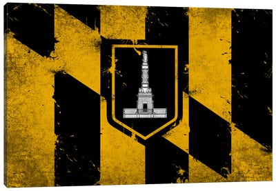 Baltimore, Maryland Fresh Paint City Flag Canvas Art Print - Flags Collection