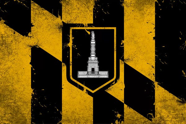 Maryland: Baltimore, Maryland Fresh Paint City Flag by 5by5collective
