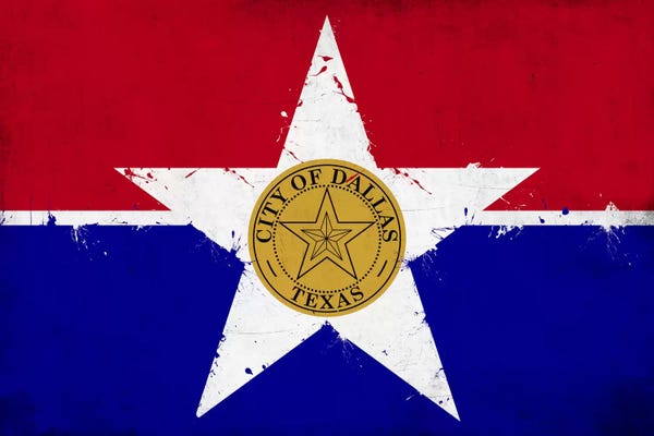 Dallas: Dallas, Texas Fresh Paint City Flag by iCanvas