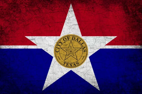 Flags Collection: Dallas, Texas Cracked Paint City Flag by iCanvas