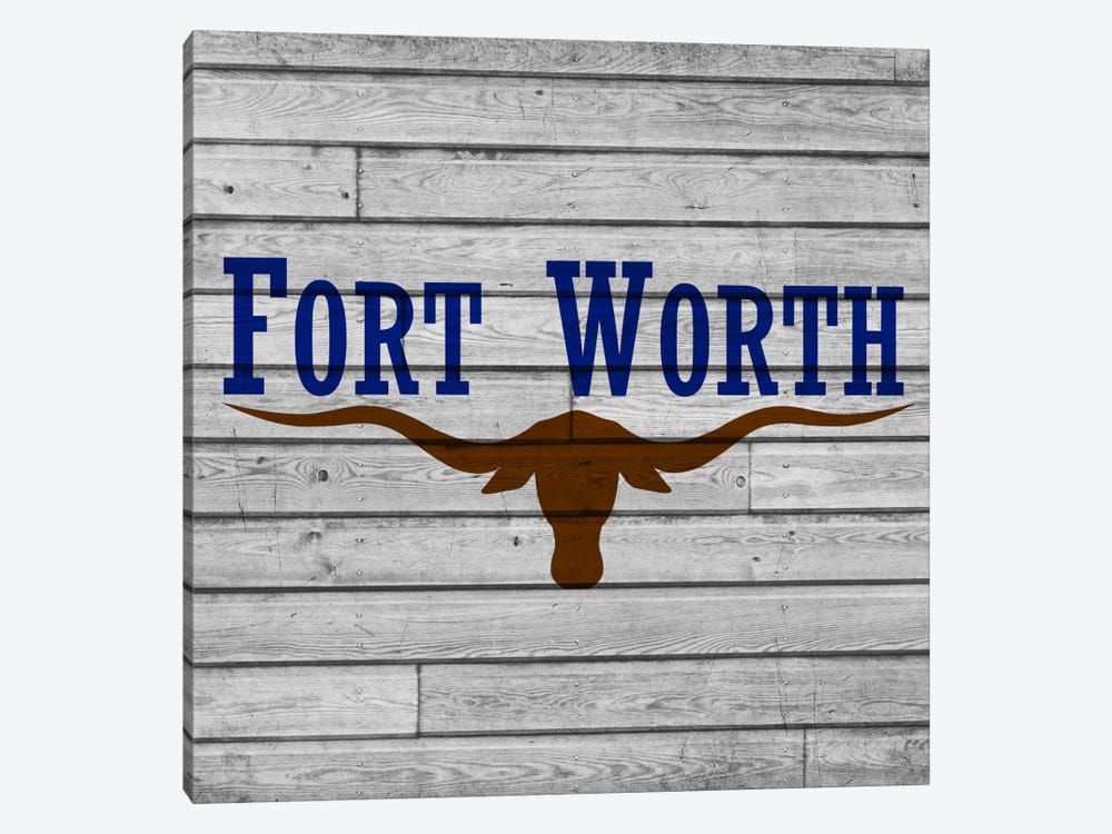 Fort Worth, Texas City Flag on Wood Planks by iCanvas 1-piece Canvas Art Print