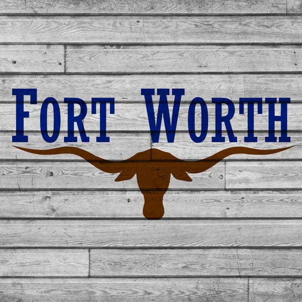 U.S. State Flags: Fort Worth, Texas City Flag on Wood Planks by iCanvas