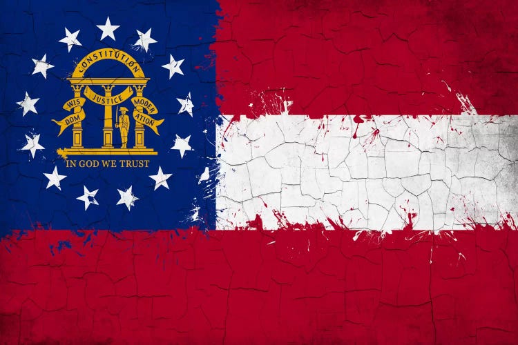 Georgia Cracked Fresh Paint State Flag