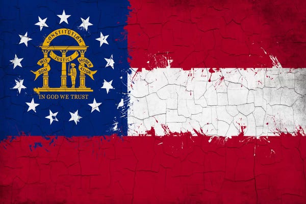 Flags Collection: Georgia Cracked Fresh Paint State Flag by 5by5collective