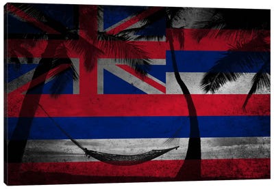 Hawai'i (Beach Landscape) Canvas Art Print - U.S. State Flag Art