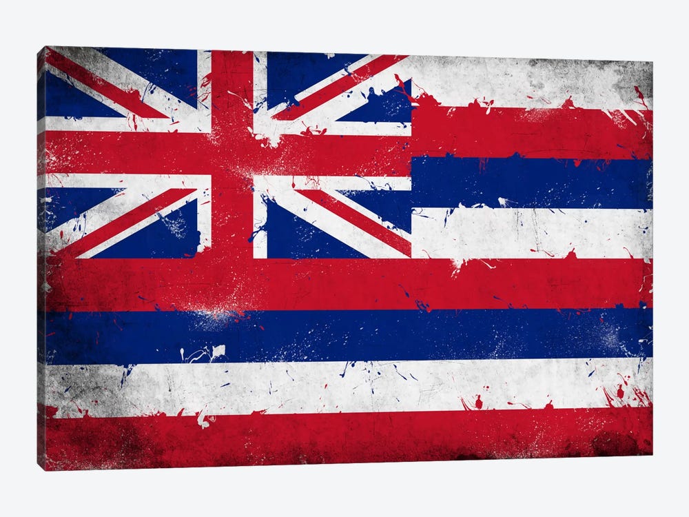 Hawaii FlagGrunge Painted by iCanvas 1-piece Canvas Art
