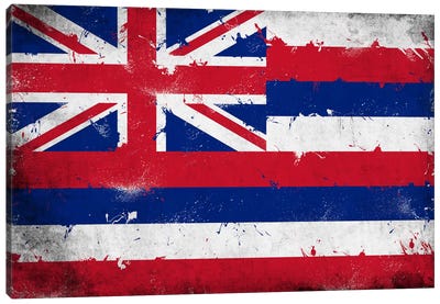 Hawaii FlagGrunge Painted Canvas Art Print - U.S. State Flag Art