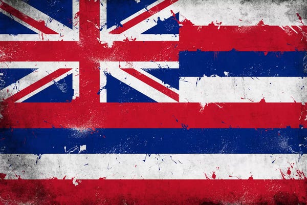 Hawaii: Hawaii FlagGrunge Painted by iCanvas