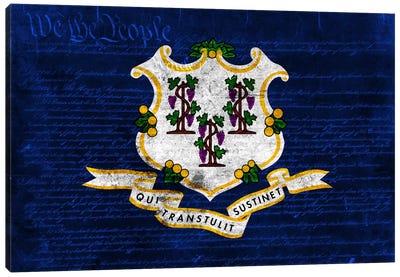 Connecticut (U.S. Constitution) Canvas Art Print - U.S. State Flag Art