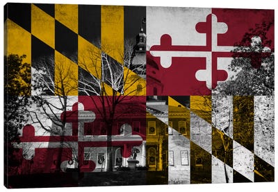 Maryland (The Maryland State House) Canvas Art Print - U.S. State Flag Art