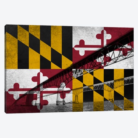 Maryland (Chesapeake Bay Bridge) Canvas Print #FLG643} by 5by5collective Canvas Art