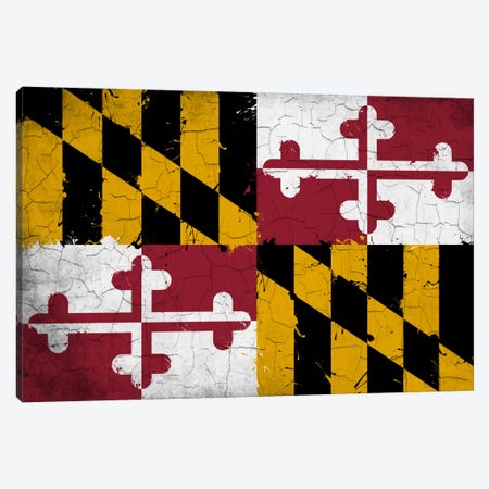 Maryland Cracked Fresh Paint State Flag Canvas Print #FLG644} by iCanvas Art Print