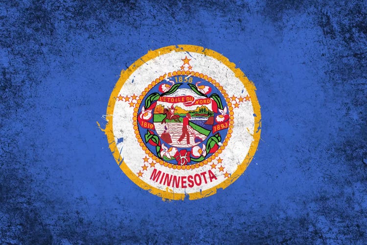 Minnesota FlagGrunge Painted