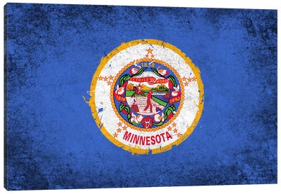 Minnesota FlagGrunge Painted Canvas Art Print - U.S. State Flag Art