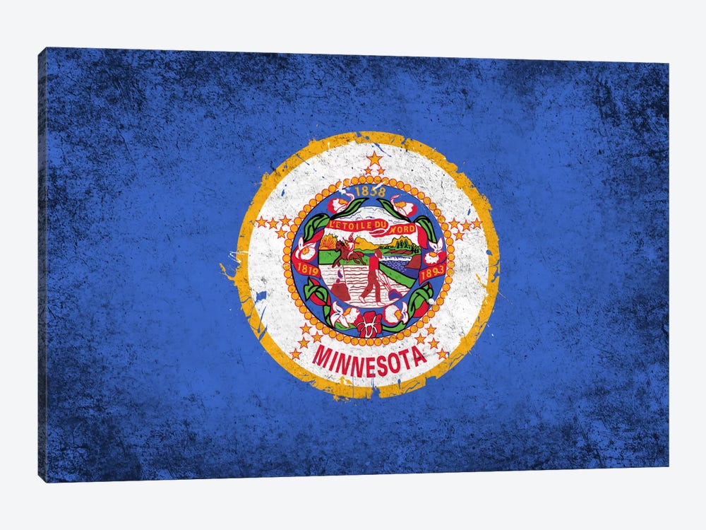 Minnesota FlagGrunge Painted by iCanvas 1-piece Canvas Wall Art