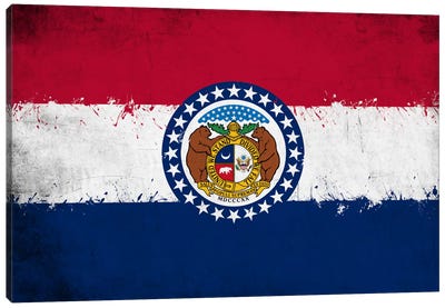 Missouri Fresh Paint State Flag Canvas Art Print - Flags Collection