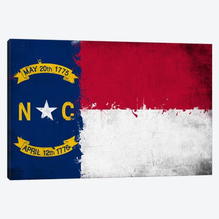North Carolina Fresh Paint State Flag Canvas Print #FLG693} by iCanvas Canvas Print