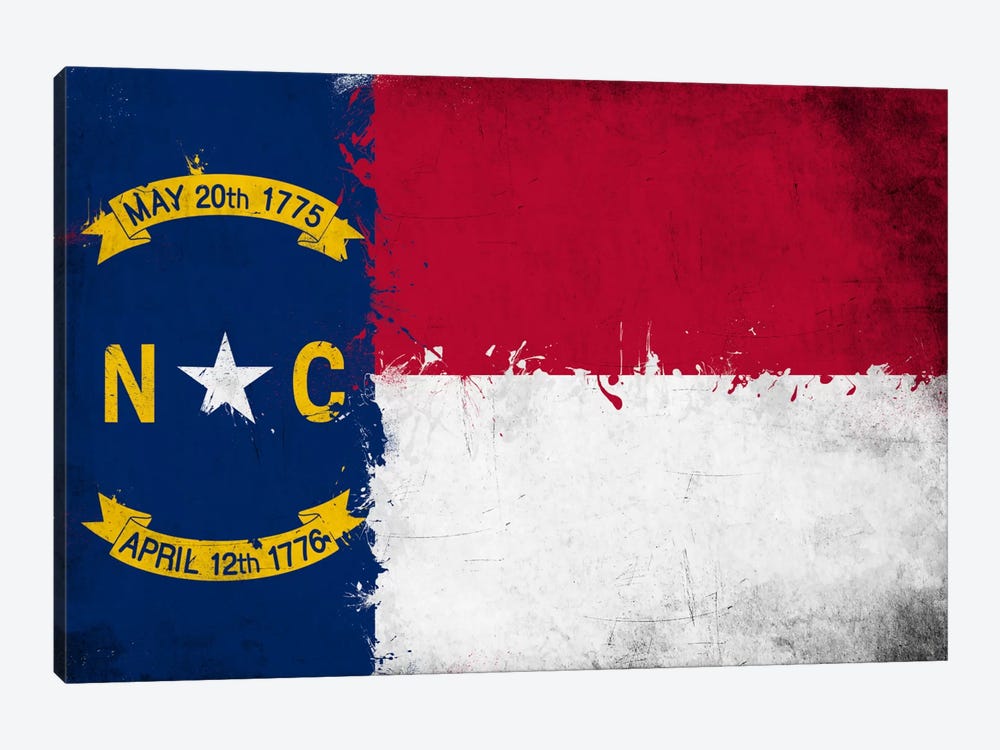 North Carolina Fresh Paint State Flag by iCanvas 1-piece Canvas Art