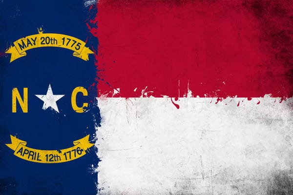 North Carolina: North Carolina Fresh Paint State Flag by iCanvas