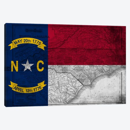 North Carolina (Vintage Map) Canvas Print #FLG694} by iCanvas Canvas Art