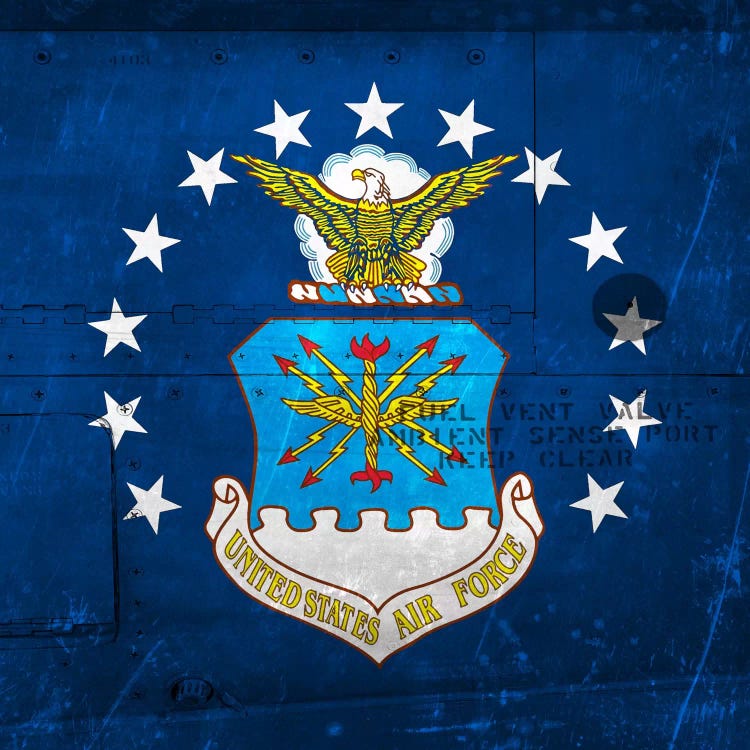 U.S. Air Force Flag (Riveted Fighter Jet Panel Background) II