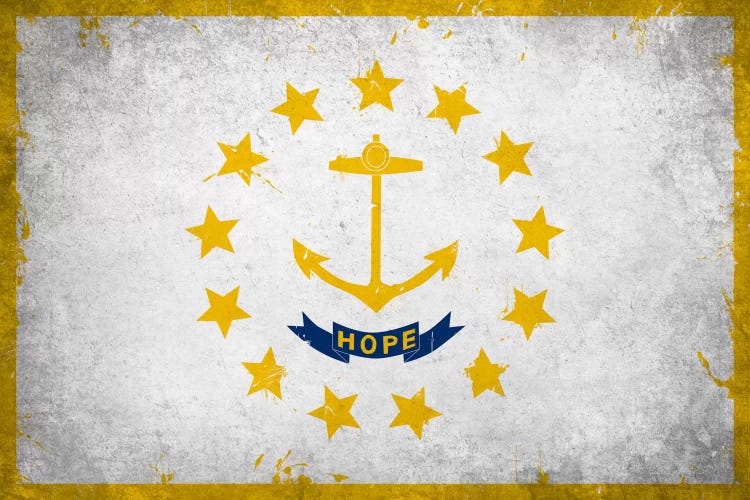 Rhode Island FlagGrunge Painted