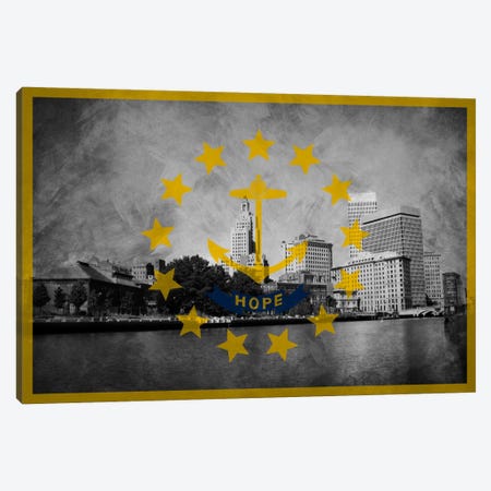 Rhode Island (Downtown Providence Skyline) Canvas Print #FLG724} by 5by5collective Canvas Artwork