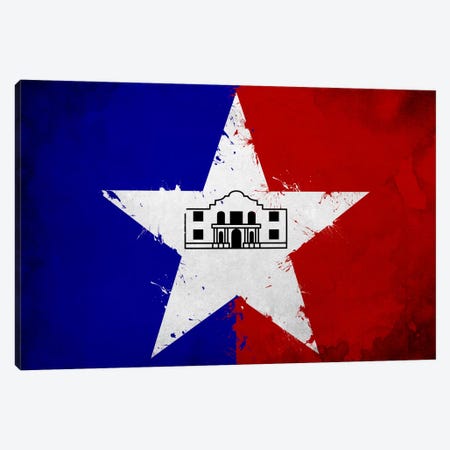 San Antonio, Texas Fresh Paint City Flag Canvas Print #FLG726} by iCanvas Canvas Wall Art