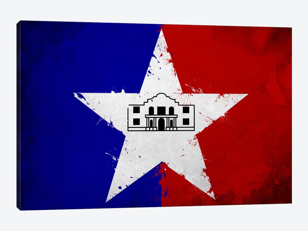 San Antonio, Texas Fresh Paint City Flag by iCanvas 1-piece Art Print
