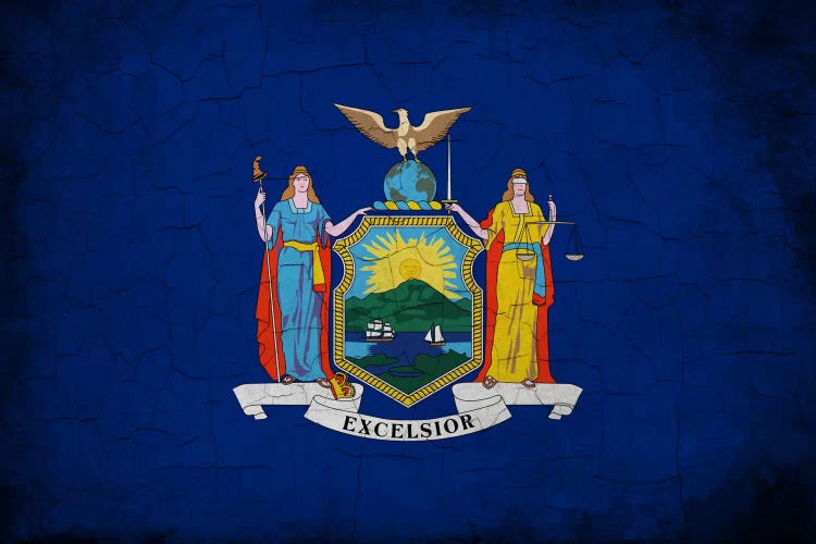 New York Cracked Paint State Flag