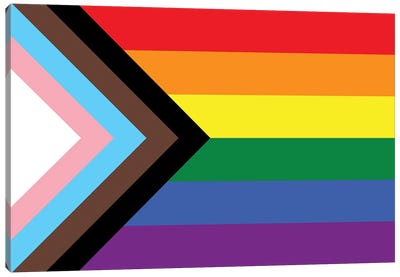 Progress Pride Flag Canvas Art Print - Human & Civil Rights Art