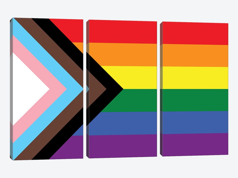 Progress Pride Flag by 5by5collective 3-piece Art Print