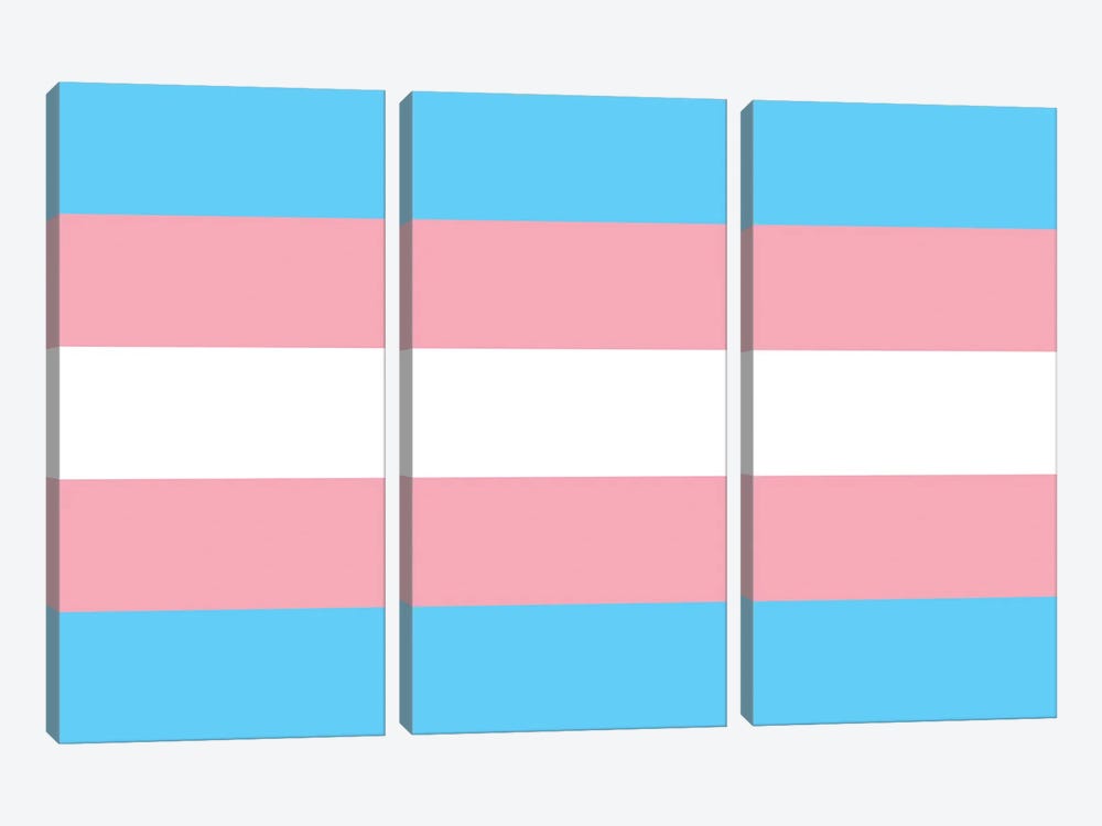 Transgender Pride Flag 3-piece Canvas Wall Art