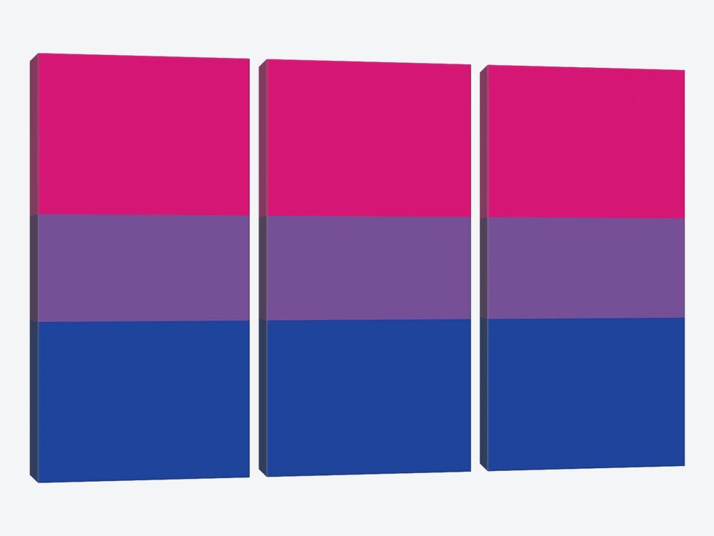 Bisexual Pride Flag 3-piece Canvas Print