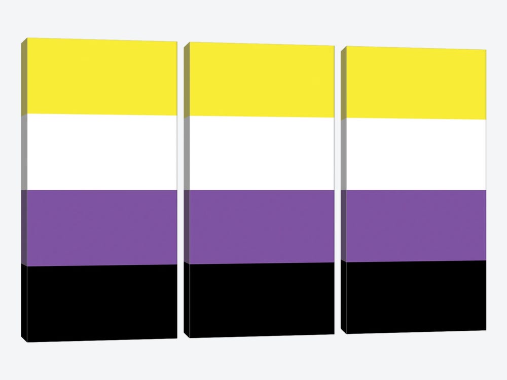 Non-Binary Pride Flag by 5by5collective 3-piece Canvas Art Print