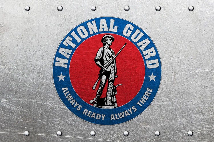 National Guard Flag Metal by 5by5collective wall art