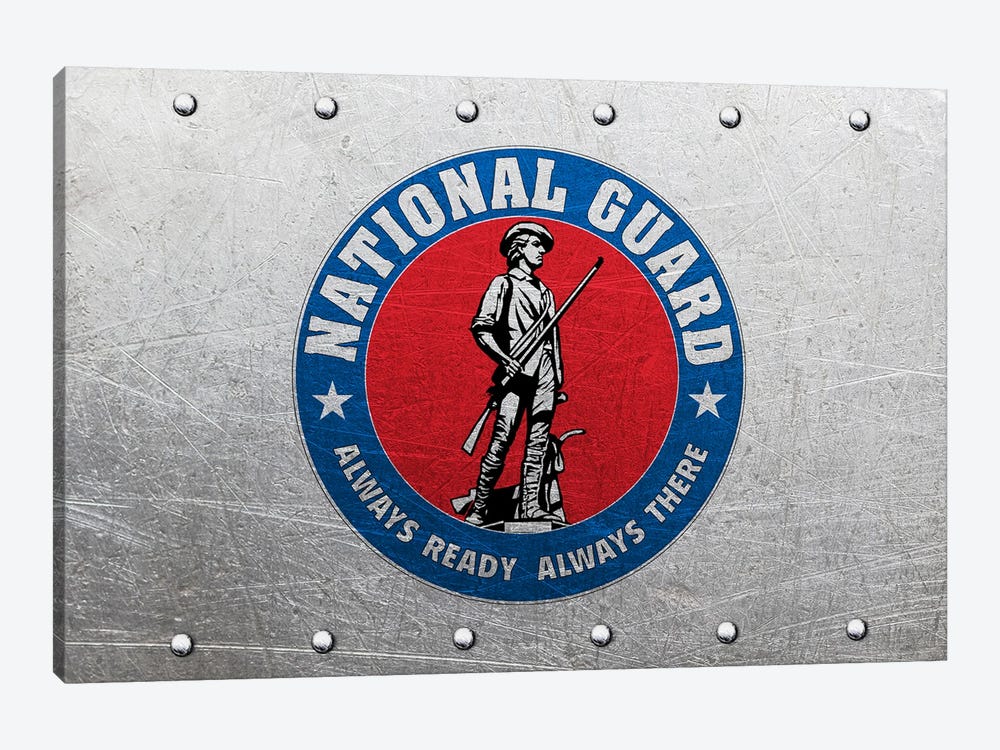 National Guard Flag Metal by 5by5collective 1-piece Canvas Wall Art