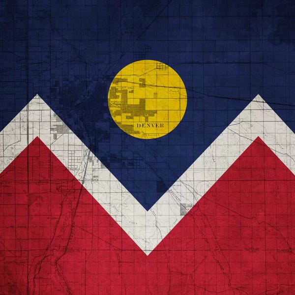 Denver: Denver, Colorado (Roadway Blueprint) I by iCanvas