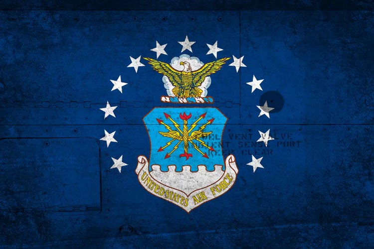 U.S. Air Force Flag (Riveted Fighter Jet Panel Background) I
