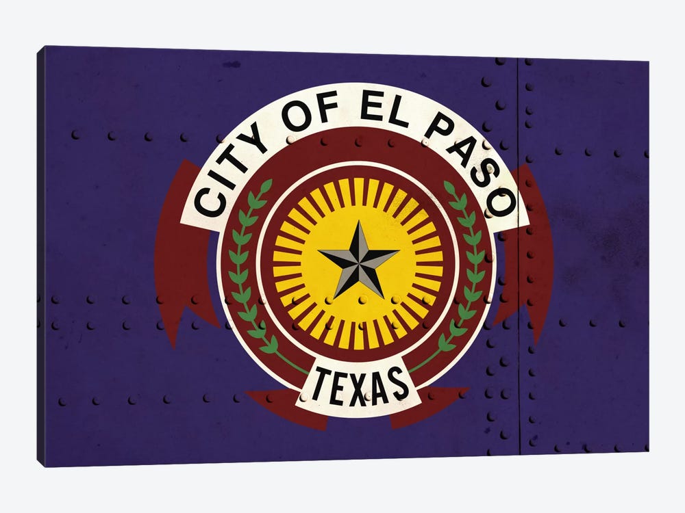 El Paso, Texas City Flag on Riveted Metal by iCanvas 1-piece Art Print