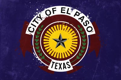 El Paso, Texas Fresh Paint City Flag by 5by5collective framed wall art