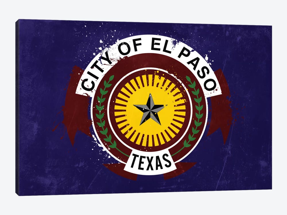 El Paso, Texas Fresh Paint City Flag by 5by5collective 1-piece Art Print