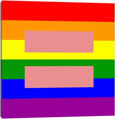 LGBT Human Rights & Equality Flag (Rainbow) II Canvas Art Print - LGBTQ+ Art