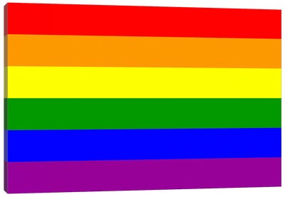 LGBT Rainbow Flag Canvas Art Print - Flags Collection